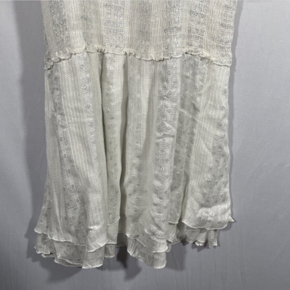 NWT‎ Isabella Rose [ Large ] Villa Smocked Cover-Up Dress in White/Silver - Picture 8 of 12